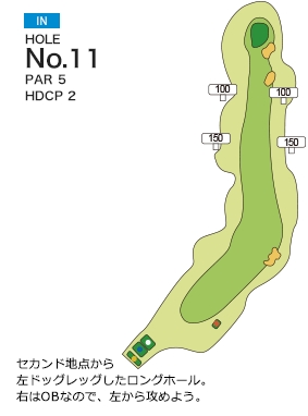 赤坂レイクサイドカントリークラブ IN11番ホール コース図