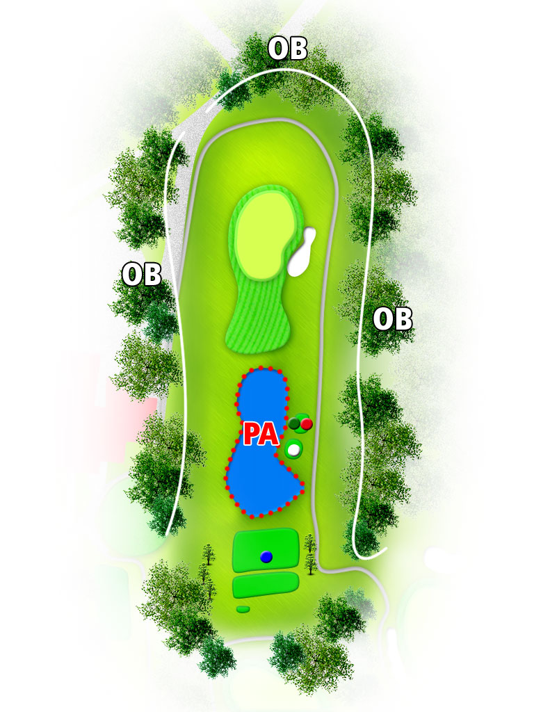 四街道ゴルフ倶楽部 OUT9番ホール コース図