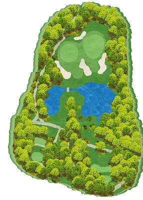 枚方カントリー倶楽部 OUT5番ホール コース図