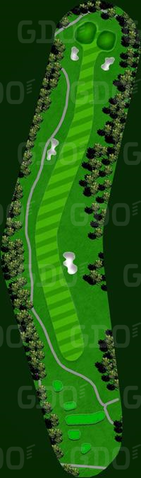 岐阜関カントリー倶楽部 西OUT1番ホール コース図