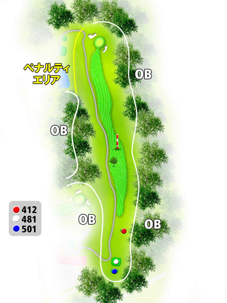 房州カントリークラブ IN10番ホール コース図