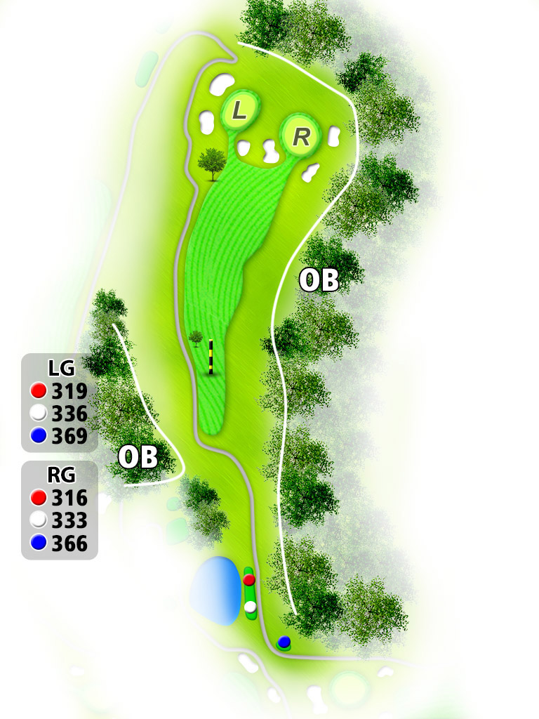 房州カントリークラブ IN14番ホール コース図