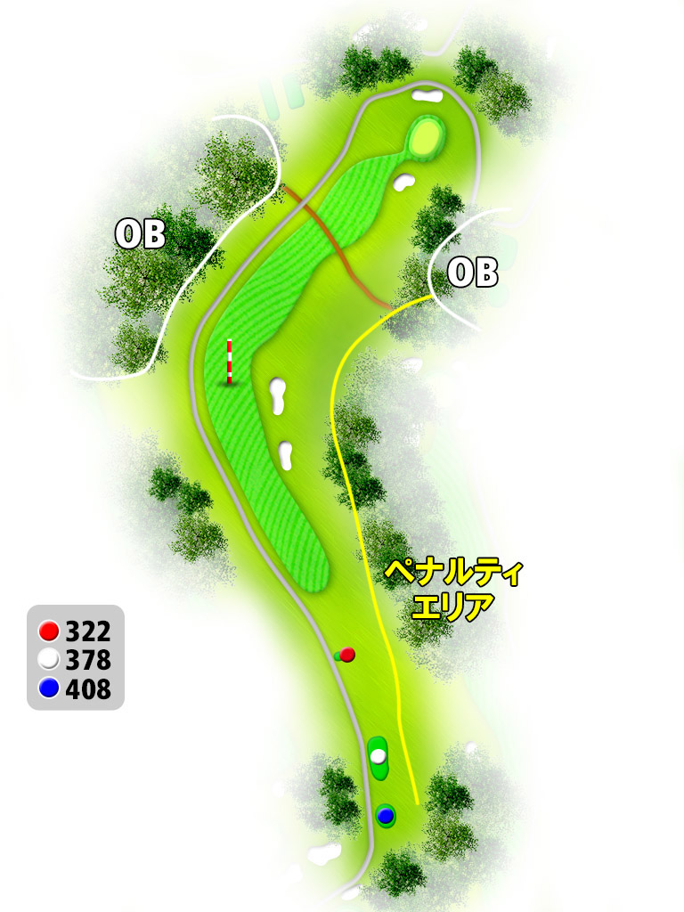 房州カントリークラブ IN17番ホール コース図