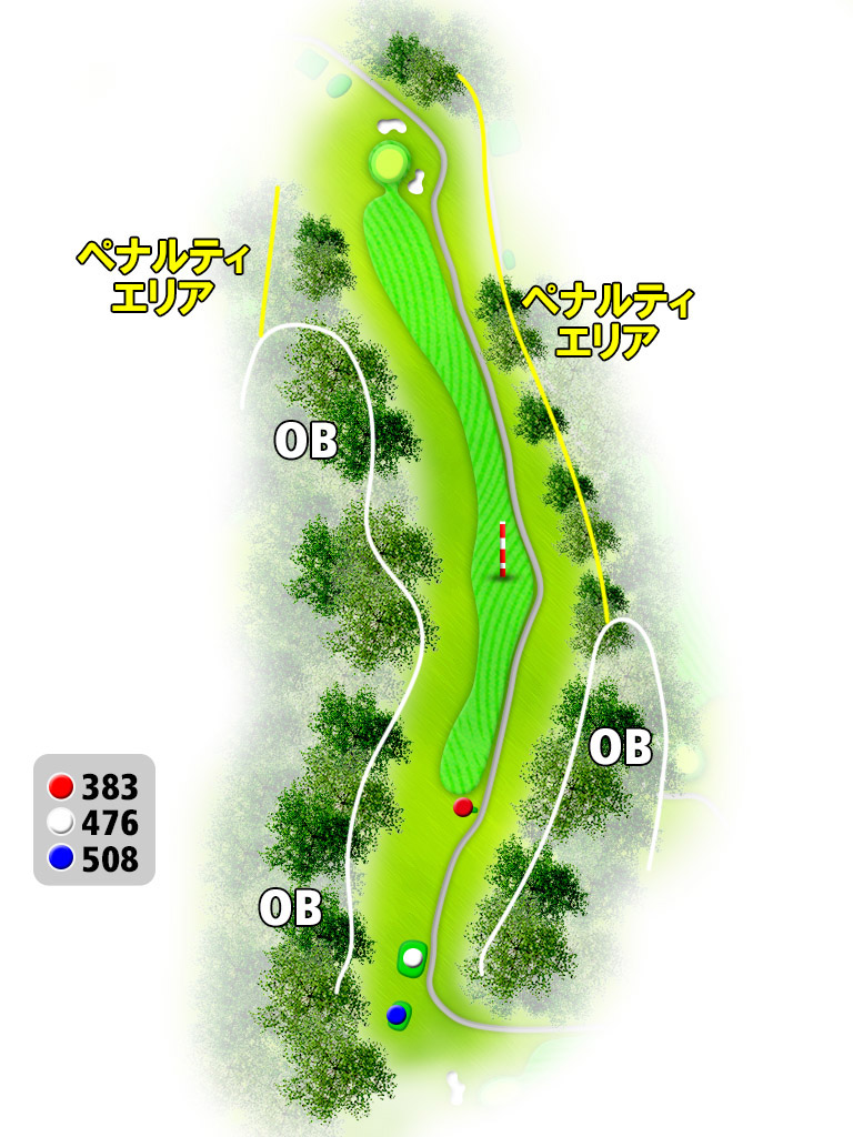 房州カントリークラブ OUT6番ホール コース図