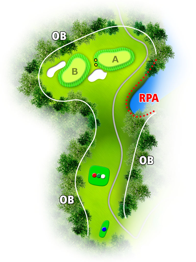 空港ゴルフコース 成田 OUT6番ホール コース図