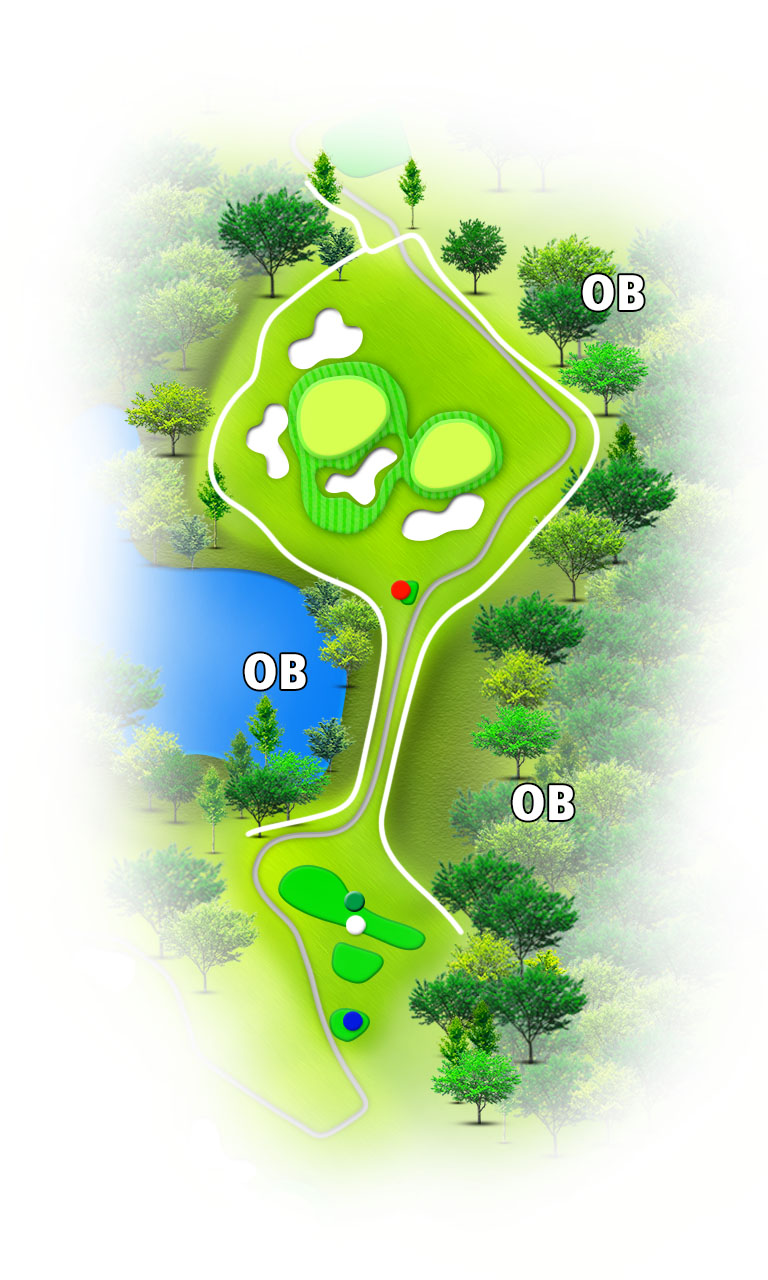 小名浜カントリー倶楽部 東コース2番ホール コース図