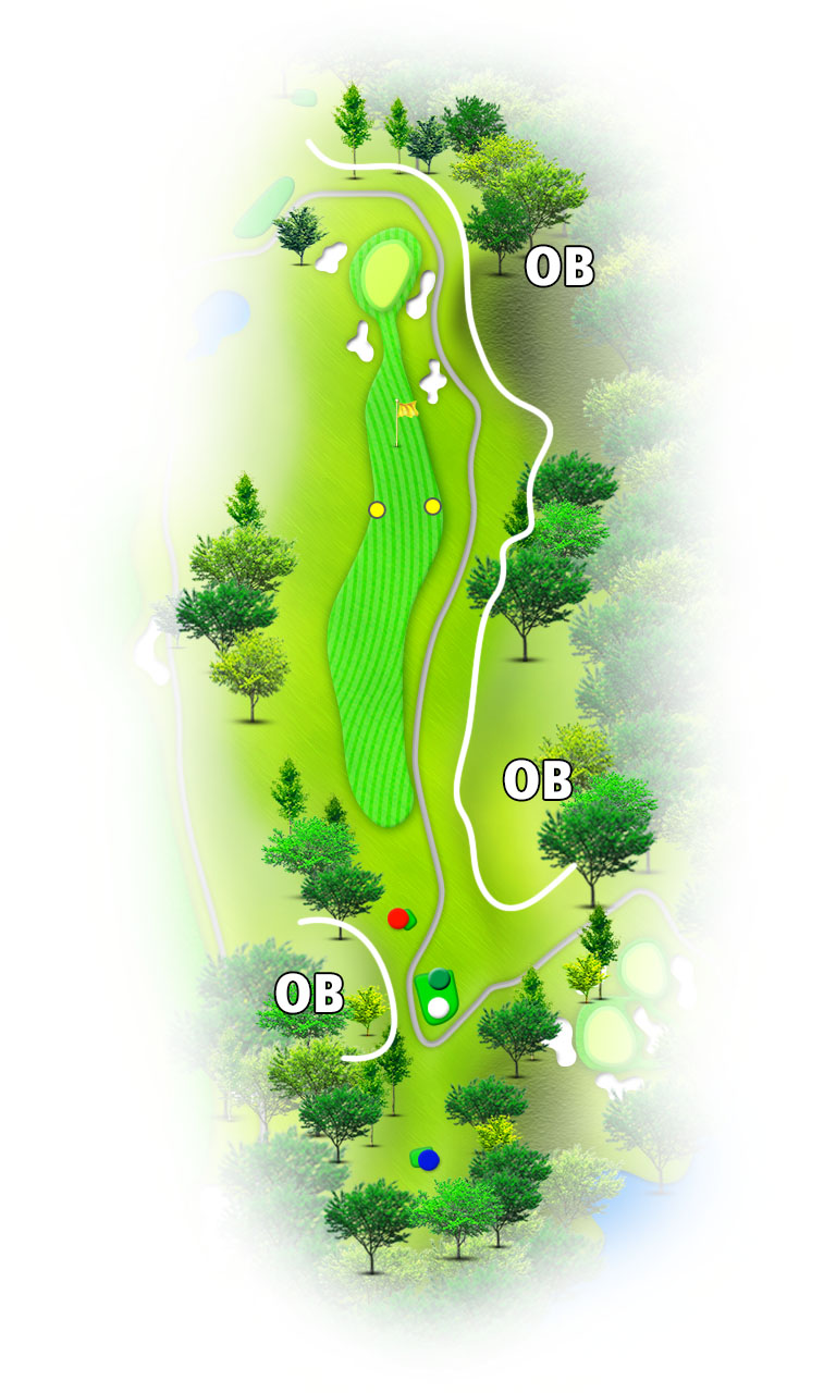 小名浜カントリー倶楽部 東コース3番ホール コース図