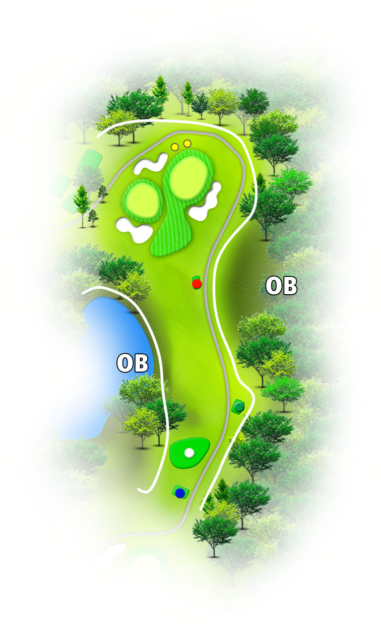 小名浜カントリー倶楽部 東コース7番ホール コース図