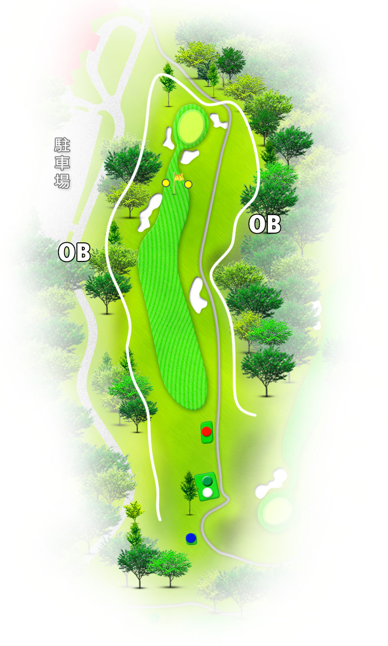 小名浜カントリー倶楽部 東コース9番ホール コース図