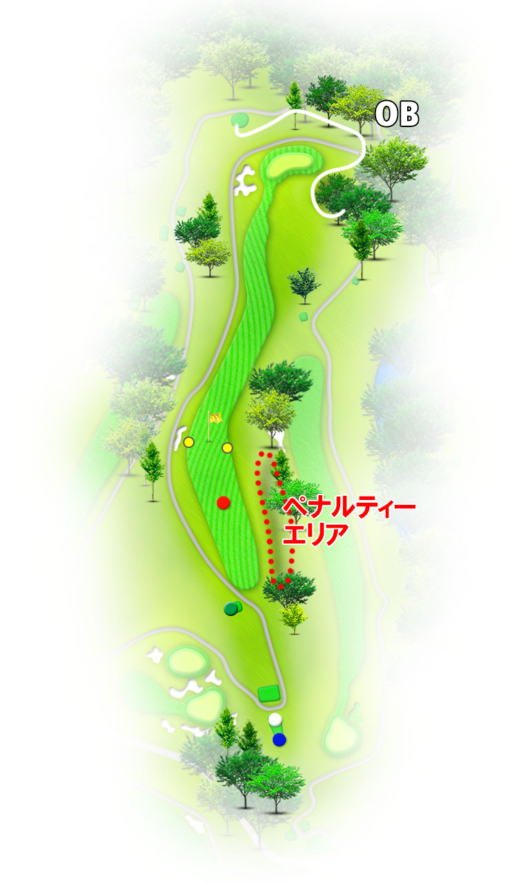 小名浜カントリー倶楽部 南コース3番ホール コース図