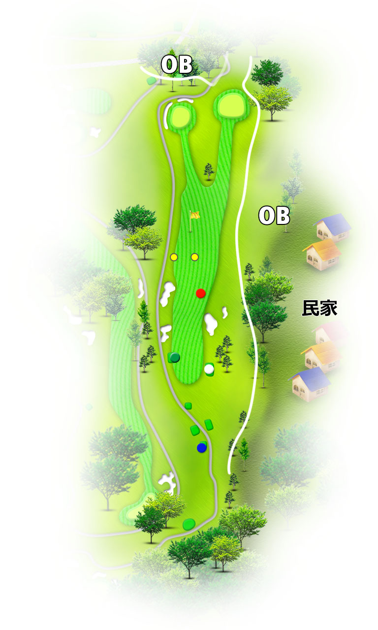 小名浜カントリー倶楽部 南コース8番ホール コース図