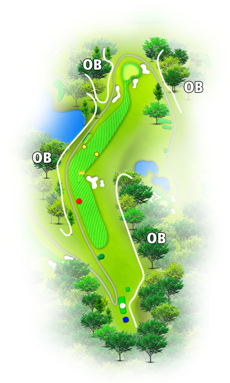 小名浜カントリー倶楽部 西コース2番ホール コース図