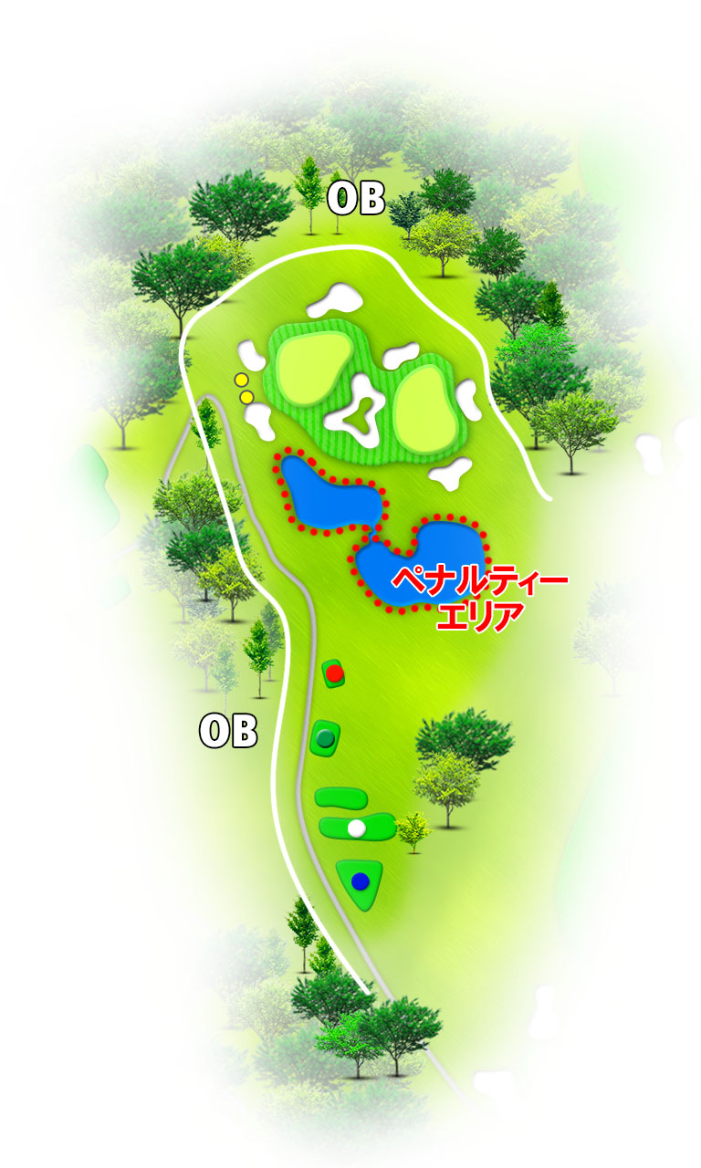 小名浜カントリー倶楽部 西コース3番ホール コース図