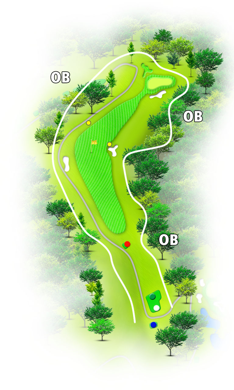 小名浜カントリー倶楽部 西コース4番ホール コース図