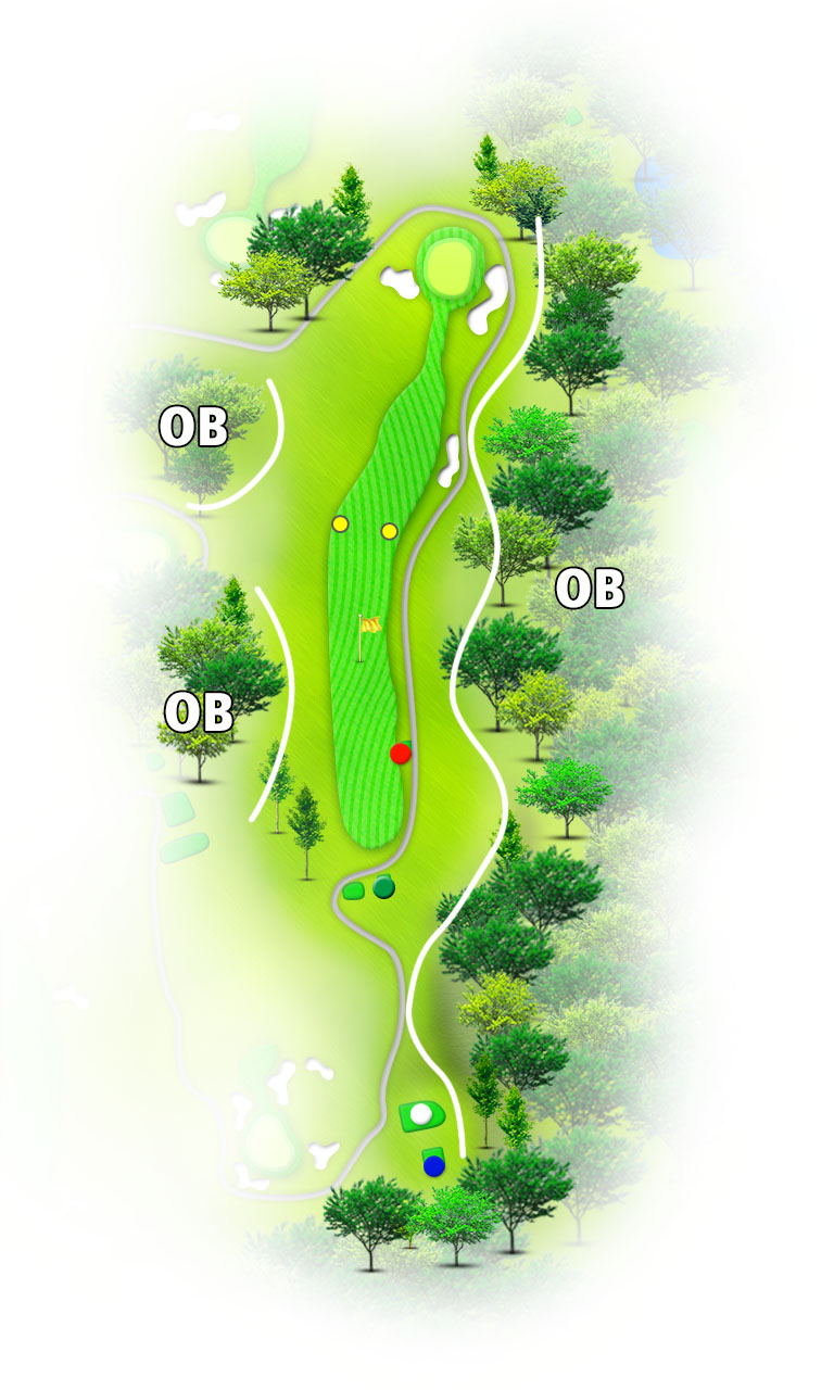 小名浜カントリー倶楽部 西コース8番ホール コース図