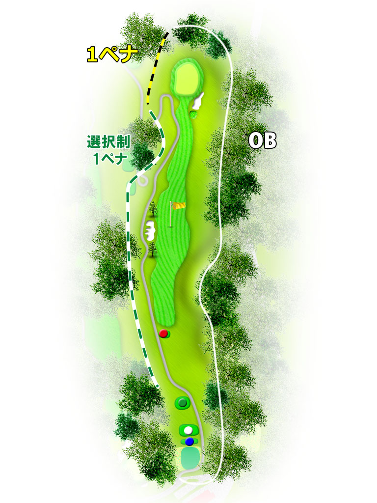 小名浜オーシャンホテル＆ゴルフクラブ OUT1番ホール コース図