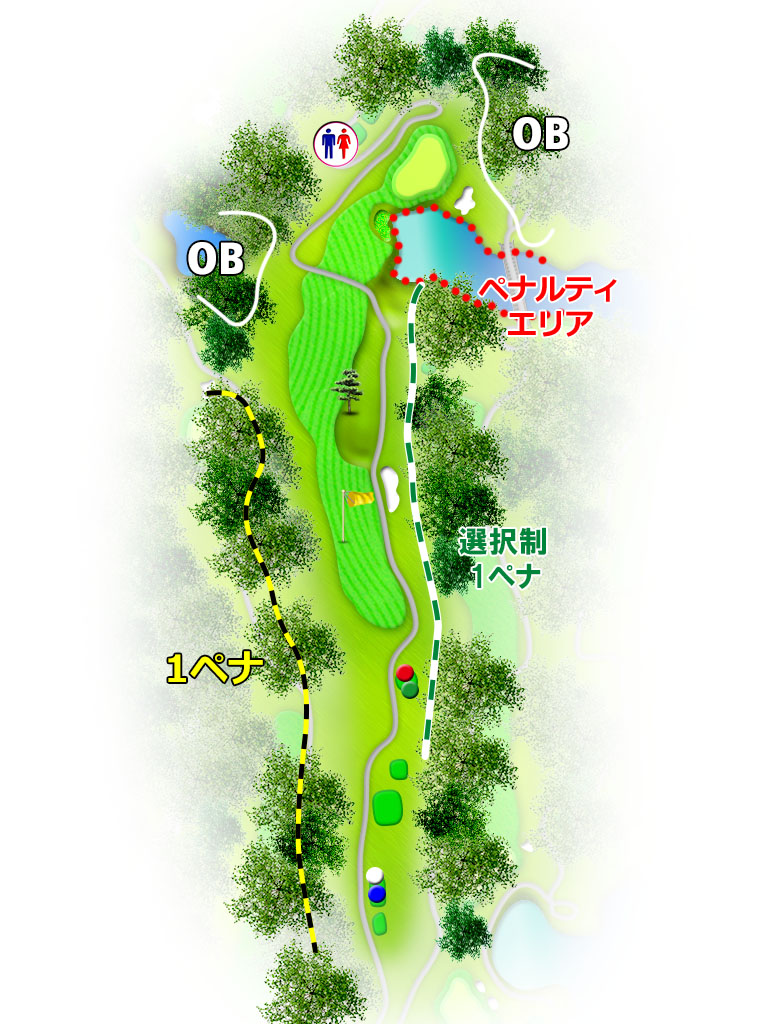 小名浜オーシャンホテル＆ゴルフクラブ OUT8番ホール コース図