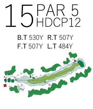 中京ゴルフ倶楽部石野コース IN15番ホール コース図