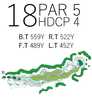 中京ゴルフ倶楽部石野コース IN18番ホール コース図