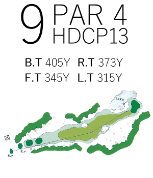 中京ゴルフ倶楽部石野コース OUT9番ホール コース図