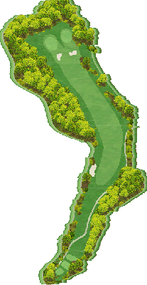 笠間桜カントリー倶楽部 中コース1番ホール コース図