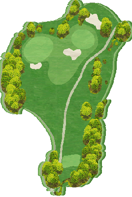 笠間桜カントリー倶楽部 中コース8番ホール コース図