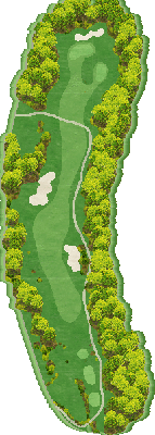 シーダーヒルズカントリークラブ OUT1番ホール コース図
