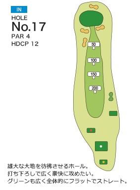 松山ロイヤルゴルフ倶楽部 IN17番ホール コース図