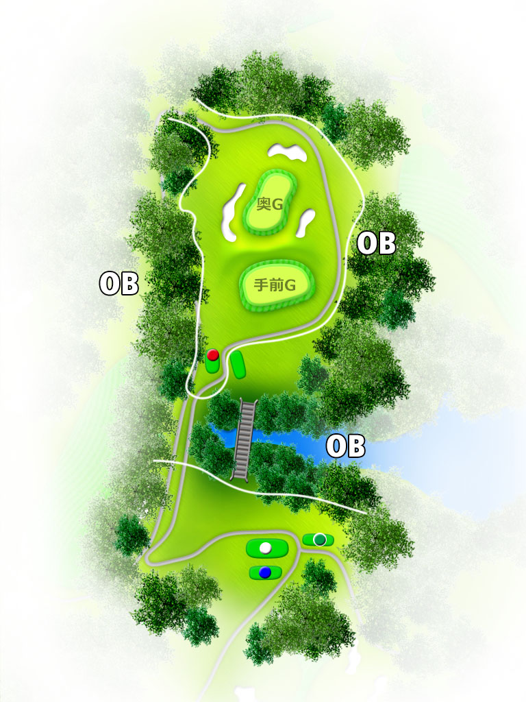 猪名川国際カントリークラブ IN11番ホール コース図