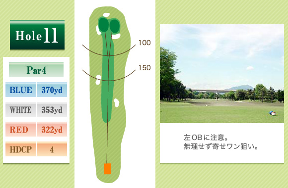 前橋ゴルフ場 IN11番ホール コース図