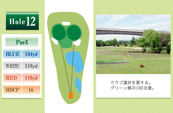 前橋ゴルフ場 IN12番ホール コース図