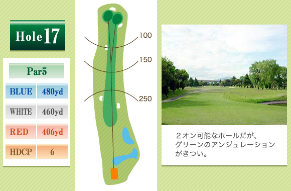 前橋ゴルフ場 IN17番ホール コース図
