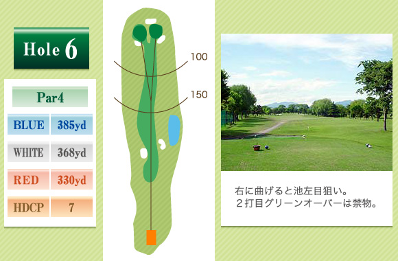 前橋ゴルフ場 OUT6番ホール コース図