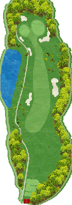 トライアルゴルフ＆リゾート ＷＡＫＡＭＩＹＡ ＣＯＵＲＳＥ（旧：ＳＵＮＧＯＬＦ＆ＲＥＳＯＲＴ ワカミヤコース） OUT1番ホール コース図