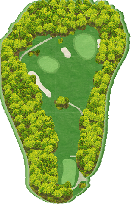 トライアルゴルフ＆リゾート ＷＡＫＡＭＩＹＡ ＣＯＵＲＳＥ（旧：ＳＵＮＧＯＬＦ＆ＲＥＳＯＲＴ ワカミヤコース） OUT4番ホール コース図