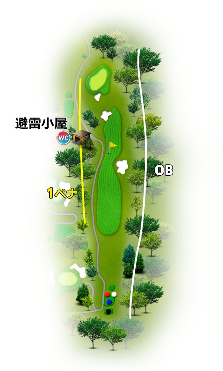 かすみがうらゴルフクラブ（旧：かすみがうらＯＧＭゴルフクラブ） 東コース3番ホール コース図