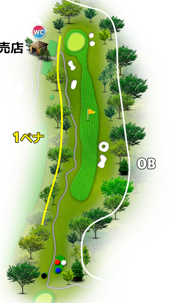 かすみがうらゴルフクラブ（旧：かすみがうらＯＧＭゴルフクラブ） 東コース6番ホール コース図