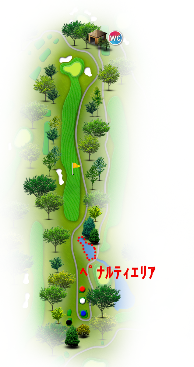 かすみがうらゴルフクラブ（旧：かすみがうらＯＧＭゴルフクラブ） 東コース8番ホール コース図