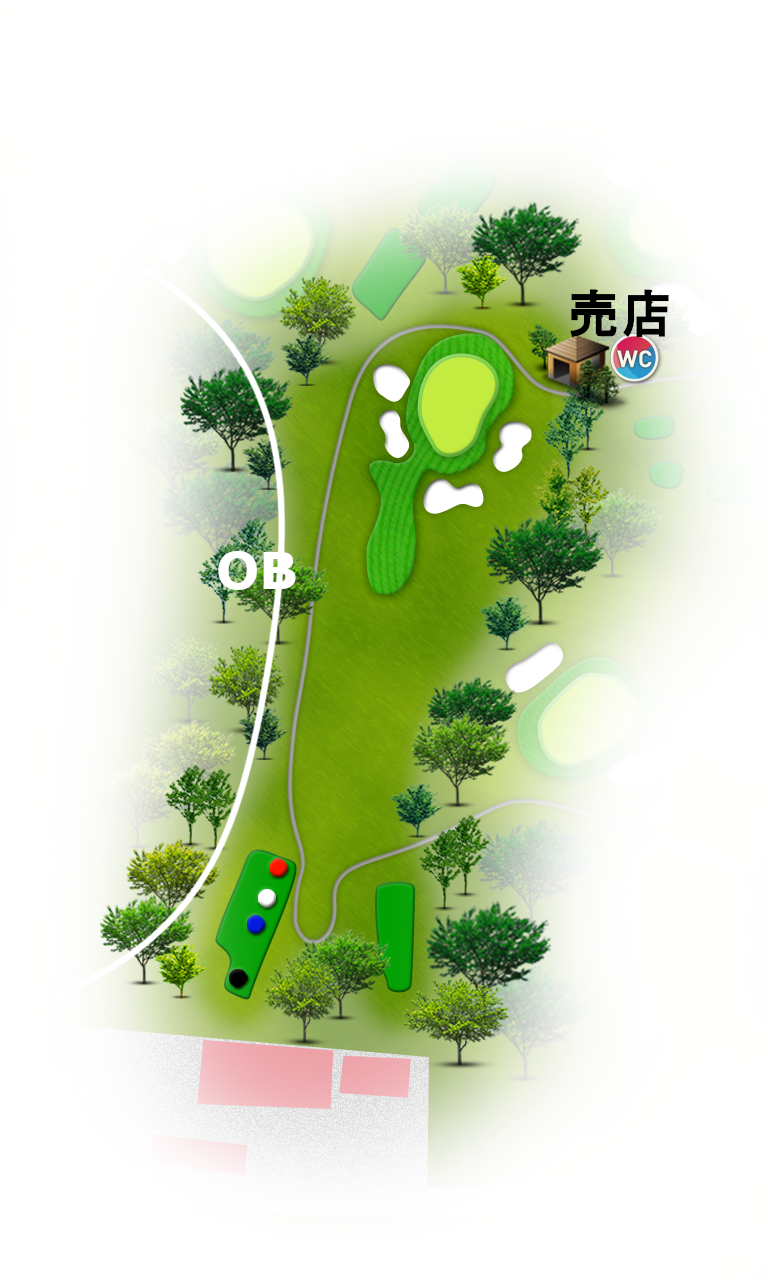 かすみがうらゴルフクラブ（旧：かすみがうらＯＧＭゴルフクラブ） 中コース4番ホール コース図