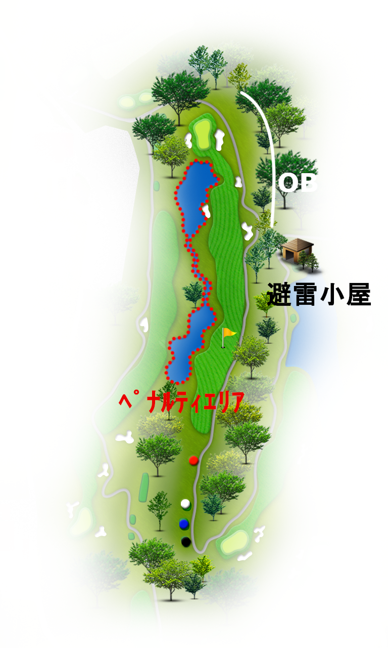 かすみがうらゴルフクラブ（旧：かすみがうらＯＧＭゴルフクラブ） 南コース9番ホール コース図