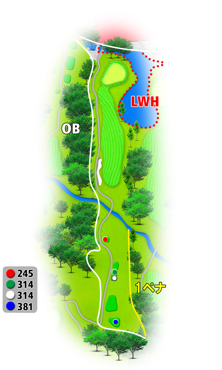 サンクラシックゴルフクラブ IN18番ホール コース図