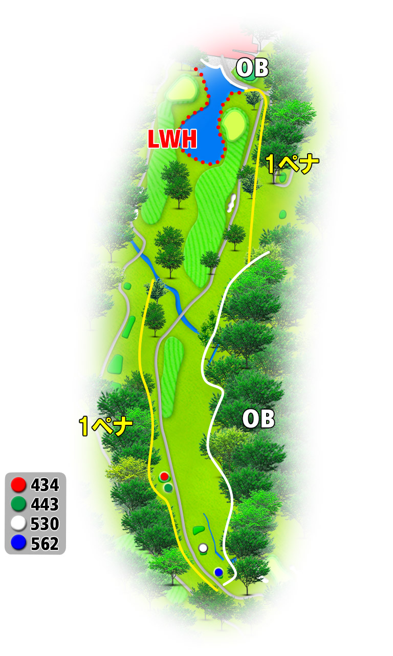 サンクラシックゴルフクラブ OUT9番ホール コース図