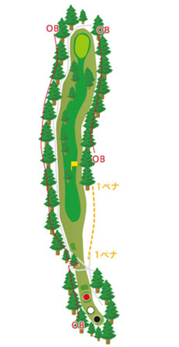 蓼科東急ゴルフコース IN12番ホール コース図