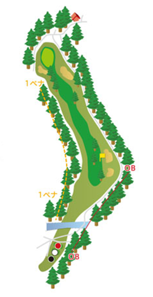 蓼科東急ゴルフコース OUT7番ホール コース図