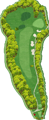 盛岡ハイランドカントリークラブ 東コース1番ホール コース図