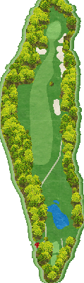盛岡ハイランドカントリークラブ 西コース4番ホール コース図