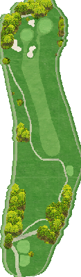 小川カントリークラブ 東コース1番ホール コース図