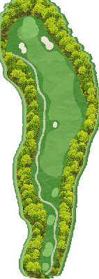 ムロウ３６ゴルフクラブ 宝池OUT1番ホール コース図