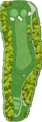 岐阜本巣カントリークラブ IN1番ホール コース図