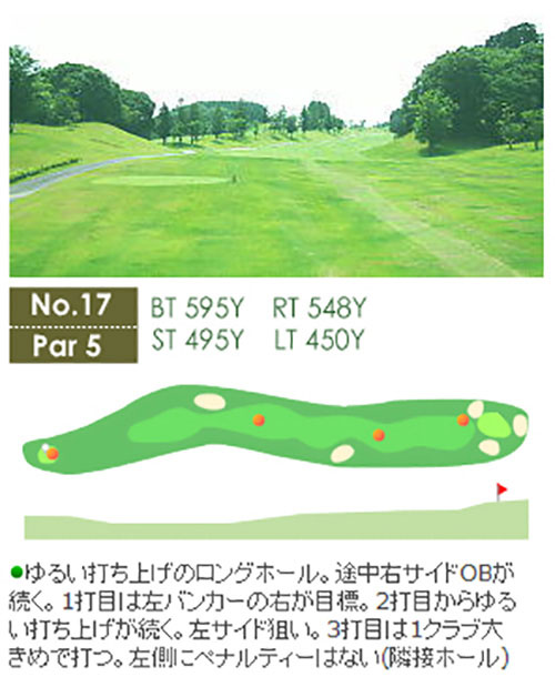 琵琶池ゴルフ倶楽部 IN17番ホール コース図